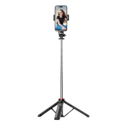 Palo Selfie C13D con Led y Trípode Extensible para Móviles y Cámaras - Mando Inalámbrico Negro