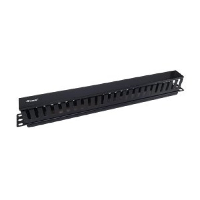 PANEL DE GESTIÓN DE CABLES PARA RACK 19" PLÁSTICO NEGRO EQUIP