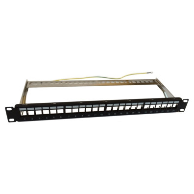 PANEL MODULAR WP 24 PUERTOS STP CAT5E/6 CON GESTOR DE CABLES