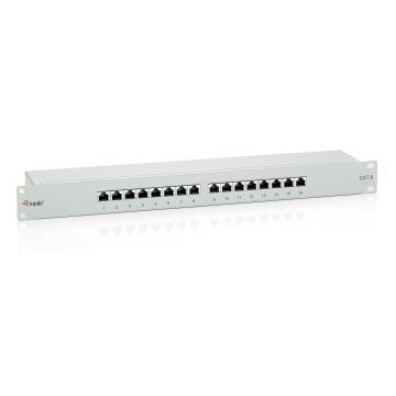 Patch Panel Equip 16 Puertos CAT6 Apantallado Gris Claro