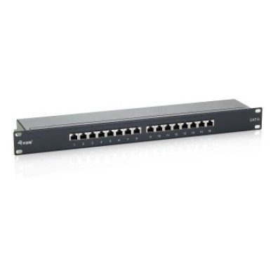 Patch Panel 16 Puertos Categoría 6 Apantallado Negro - Equip