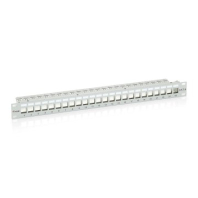 PATCH PANEL CAT.6 24 PUERTOS APANTALLADO GRIS VACÍO - Marca Equip