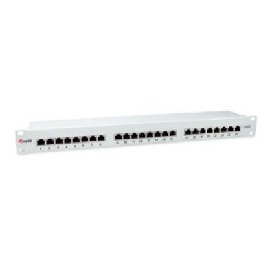 PATCH PANEL CATEGORÍA 6 APANTALLADO 24 PUERTOS - GRIS CLARO