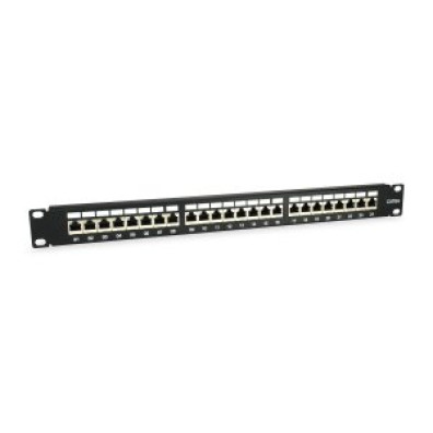 Patch Panel 24 Puertos Categoría 6A 1U - Negro
