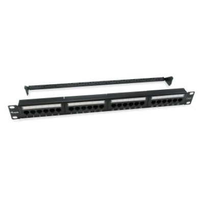 Patch Panel 24 puertos UTP categoría 6 1U color negro - Marca EQUIP