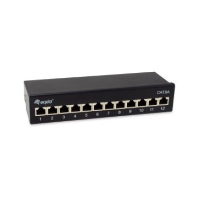 Patch Panel Equip Cat.6A Apantallado 12 Puertos Negro