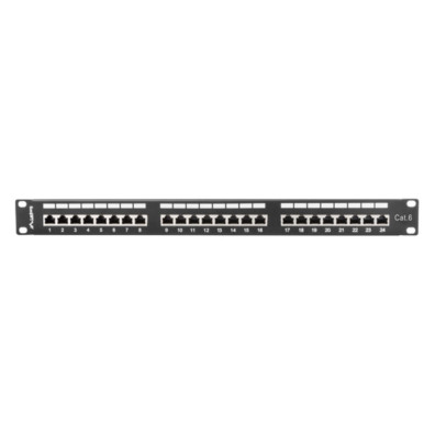 PANEL DE CONEXIONES 24 PUERTOS 1U 19" CAT.6 FTP APANTALLADO NEGRO