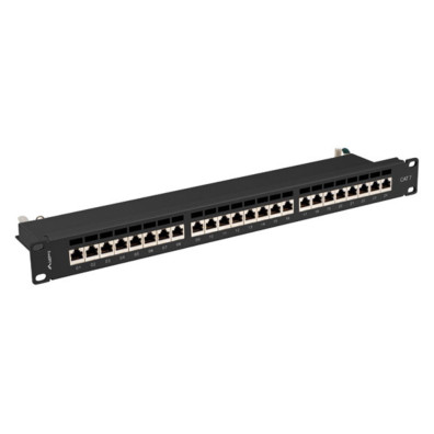 PANEL DE CONEXIONES 24 PUERTOS 1U 19" CAT.7 FTP BLINDADO NEGRO