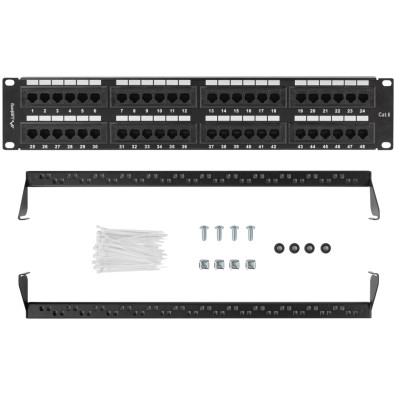 PANEL DE CONEXIONES 48 PUERTOS 2U 19" CAT.6 UTP NEGRO