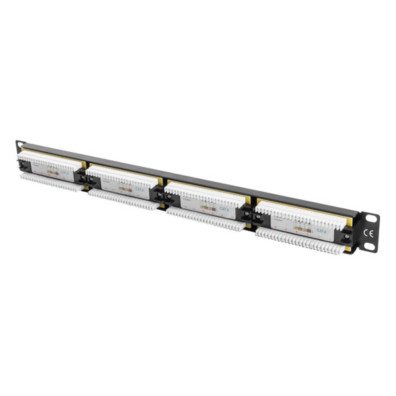 PATCH PANEL LANBERG CAT.6 UTP 24 PUERTOS 1U CAT.6 UTP 19" RACK NEGRO
