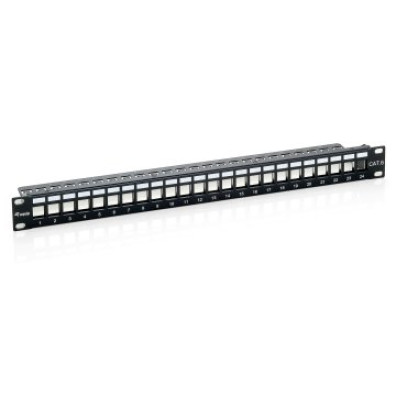 PATCH PANEL CAT.6 APANTALLADO VACÍO - 24 PUERTOS KEYSTONE 1U
