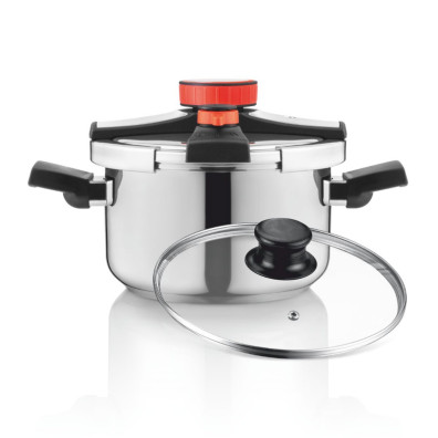 OLLA EASY LOCK INOX + VALVULA ROTATIVA 6L Haeger