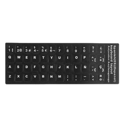 Pegatinas Teclado Español Negro- Personaliza tu teclado