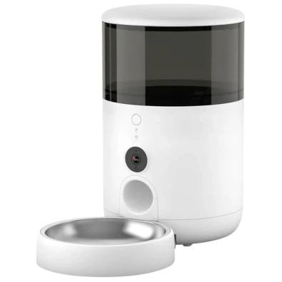 Petoneer NutriVue Feeder Blanco con Cámara y Micrófono - Comedero Inteligente Programable - Audio Bidireccional - Ideal para Perros y Gatos