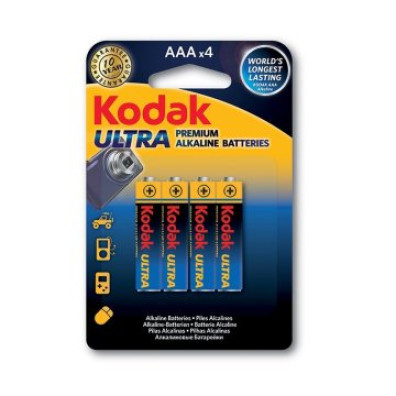 PILAS AAA KODAK ULTRA PREMIUM ALCALINA LR3 (4 UNIDADES) 1200 mAh 1.5V - Ecotasas Incluidas