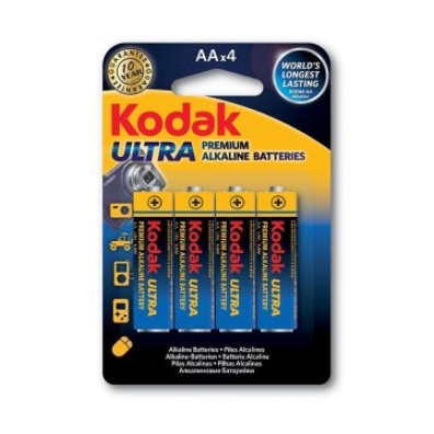 Pilas AA Kodak Ultra Premium Alcalina LR6 3000 mAh 1.5V Pack 4 Unidades (ecotasas incluidas)