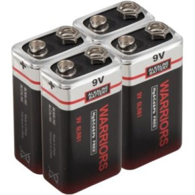 PILAS ALCALINAS WARRIORS 6LR61 - PACK DE 4 PILAS