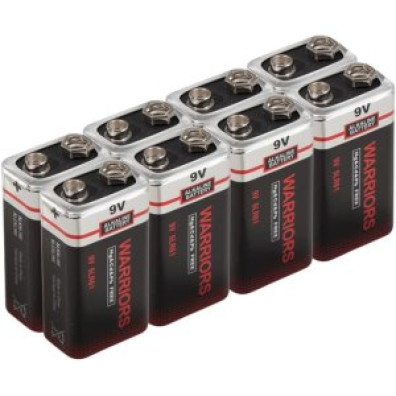 Pilas Alcalinas Warriors 6LR61 - Pack de 8 unidades