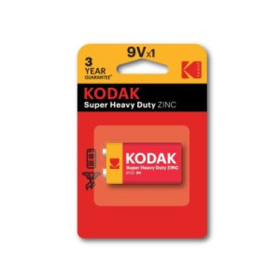 Pilas 9V Kodak Extra Heavy Duty Zinc 1 Unidad 250 mAh 1.5V