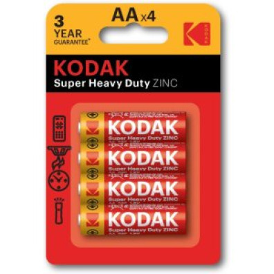 Pilas Kodak AA Heavy Duty Zinc LR6 Pack 4 Unidades 1050 mAh 1.5V