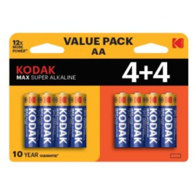 PILAS AA KODAK MAX ALCALINA LR6 8 Unidades 2800 mAh 1.5V