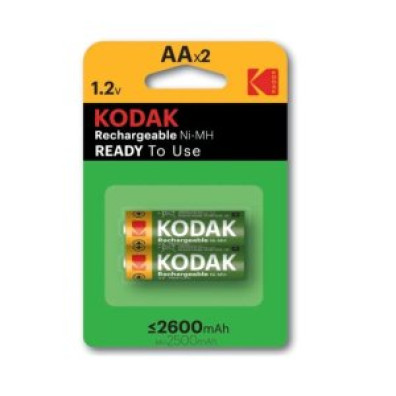 PILAS RECARGABLES KODAK AA NiMH LR6 2600mAh - PACK 2 UNIDADES 1.2V