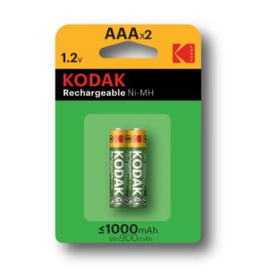 PILAS RECARGABLES AAA KODAK 1000mAh NiMH LR3 PACK 2 UNIDADES 1.2V