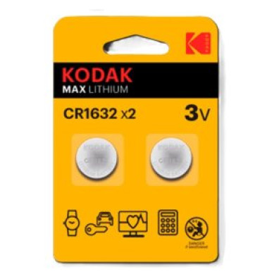 PILAS CR1632 KODAK BOTON LITIO PACK 2 UNIDADES (ecotasa incl) 3V