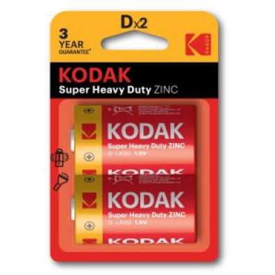 Pilas Kodak LR20 D Extra Heavy Duty Zinc Pack 2 Unidades 6000 mAh 1.5V