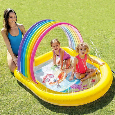 Piscina Infantil Intex Rainbow Arch Spray 84L