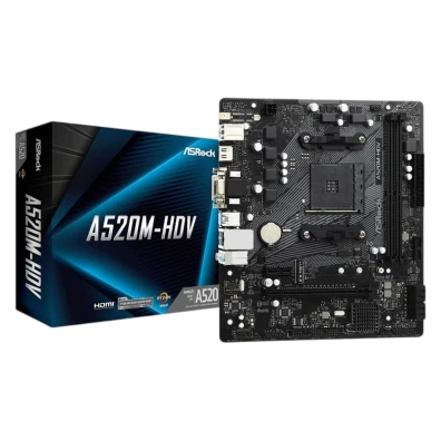 PB ASROCK A520M-HDV Placa Base MicroATX Skt AM4 con VGA DVI HDMI 2xDDR4 USB3.2 1xM.2