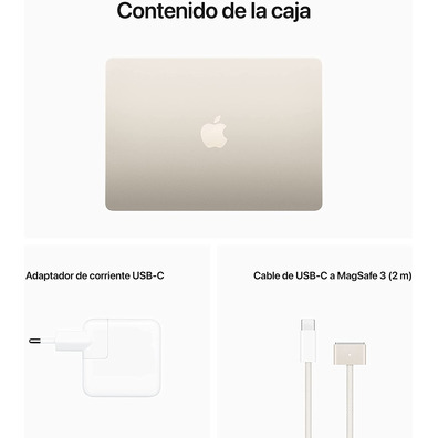 Portátil Apple Macbook Air 134 MBA 2022 M2/8GB/512GB/GPU10C/13.6'' Starlight