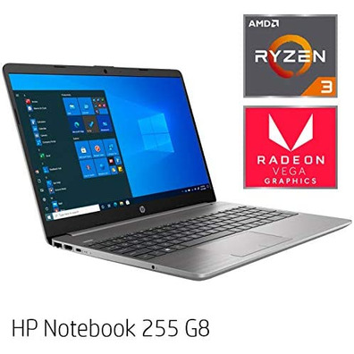 Portátil HP 255 G8 27K47EA Ryzen 3/8GB/256GB SSD/15.6"/Win10