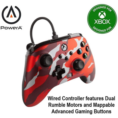 Power A Enhanced Wired Controller Metallic Camo Red (Xbox One/Xbox Series X/S)