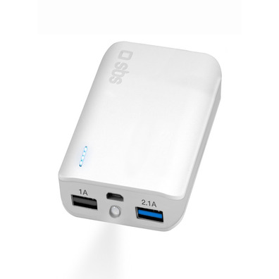 Powerbank Compact 7800 mAh Blanco Tablet/Smartphone SBS