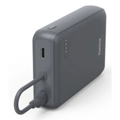 POWERBANK HAMA POWER PACK 10000 mAh 2xUSB-C ANTRACITA INDICADOR DE CARGA CABLE INTEGRADO