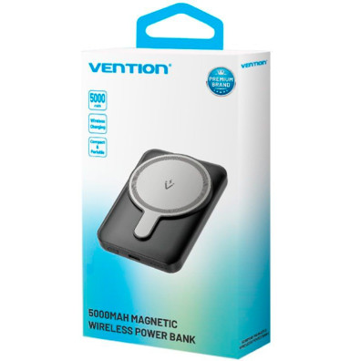 Powerbank Inalámbrica Magnética 5000mAh 20W Vention FHSB0 Negra