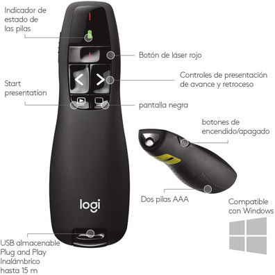 Presentador Inalámbrico Logitech Presenter R400