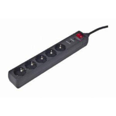 Gembird SPG5-C-15 – Regleta de 5 Tomas con Protección contra Sobretensiones