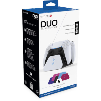 GIOTECK DUO CHARGING STAND + 6 CARCASAS DE COLOR INTERCAMBIABLES