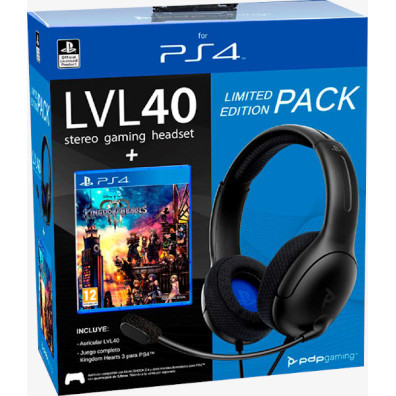 PDP LVL 40 WIRED STEREO GAMING HEADSET BLACK (NEGRO) + KINGDOM HEARTS III (PS5/PS4)