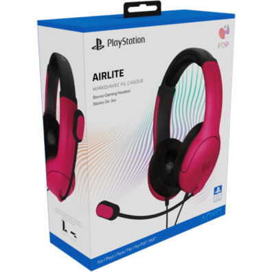 PDP AIRLITE WIRED STEREO GAMING HEADSET COSMIC RED (ROJO) (PS4)