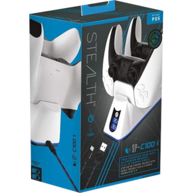 STEALTH CHARGING DOCK BASE DE CARGA DUAL+CHARGE CABLE 2 M WHITE (BLANCO)