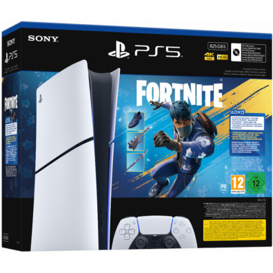 CONSOLA WHITE DIGITAL SLIM EDITION + DUALSENSE (825GB) + FORTNITE FLOWERING CHAOS (CIAB)