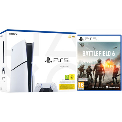 CONSOLA WHITE SLIM EDITION + DUALSENSE (1TB) + BATTLEFIELD 6