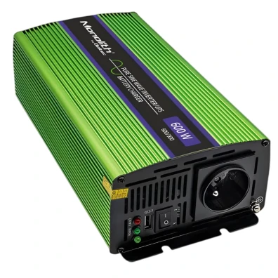 Adaptador e Inversor de Corriente Qoltec Monolith 600 W Verde