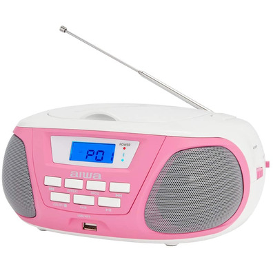 Radio CD Aiwa Boombox BBTU-300PK Rosa