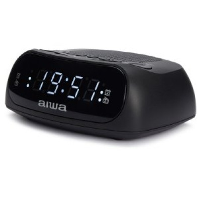 RADIO DESPERTADOR AIWA CR-09J AM/FM NEGRO DOBLE ALARMA BATERIA DE RESPALDO