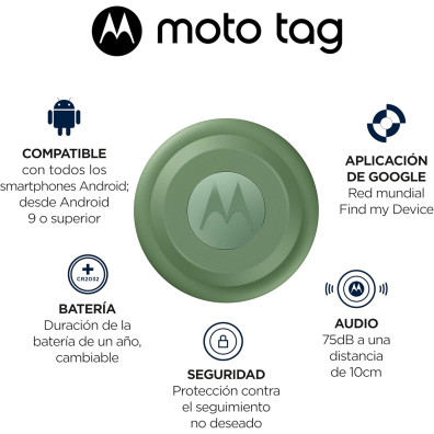 Rastreador GPS Motorola Moto Tag 2.0 Pack 4 Azul y Verde