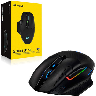 Ratón Corsair Dark Core RGB RF Wireless+Bluetooth Óptico 18000DPI